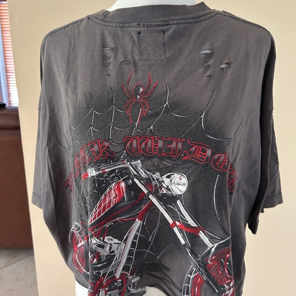 Gray and Red Graphic Tee